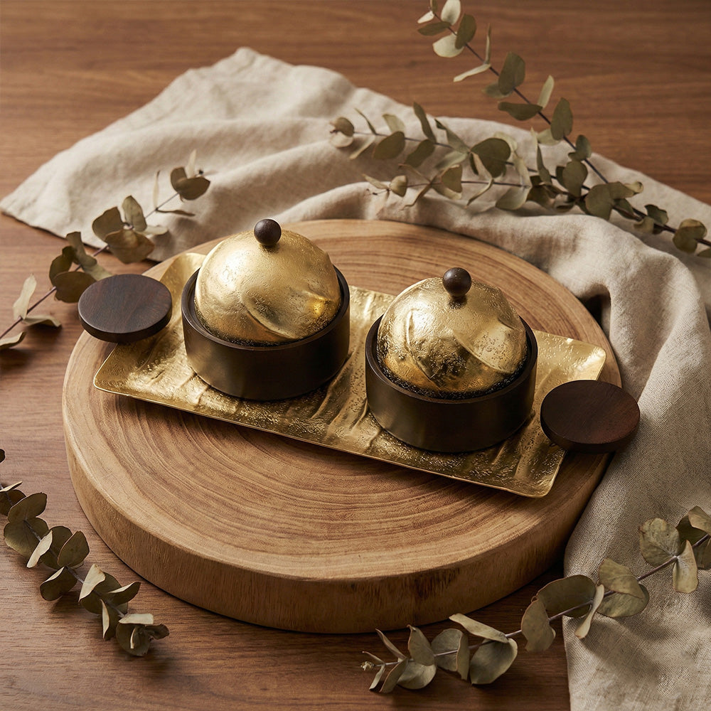 صينية تقديم مستطيلة مع وعائين Alkuwaity Al Awal الكويتي الأول