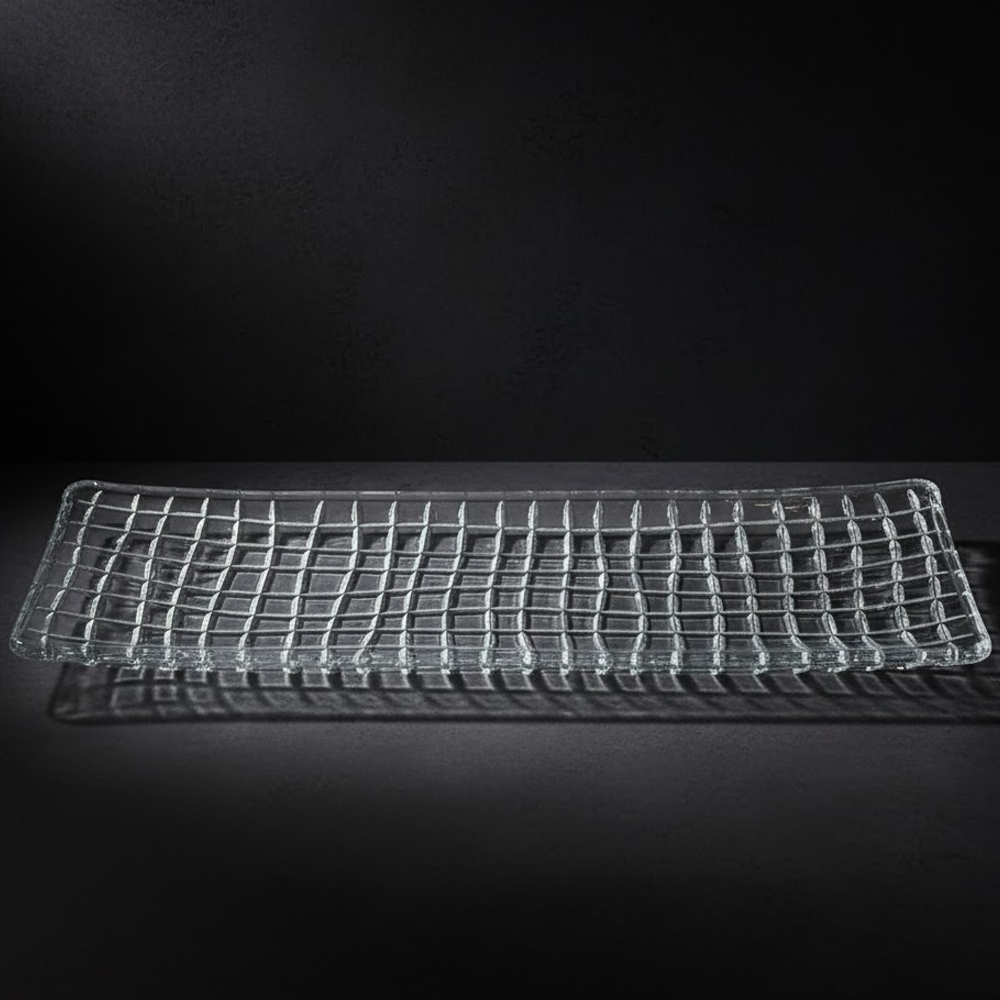 صينية تقديم زجاجية فاخرة