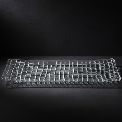 صينية تقديم زجاجية فاخرة