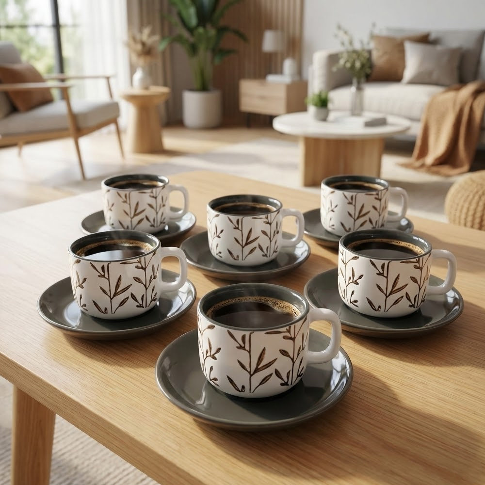 طقم فناجين وصحون قهوة 12 قطعة Diva Lady