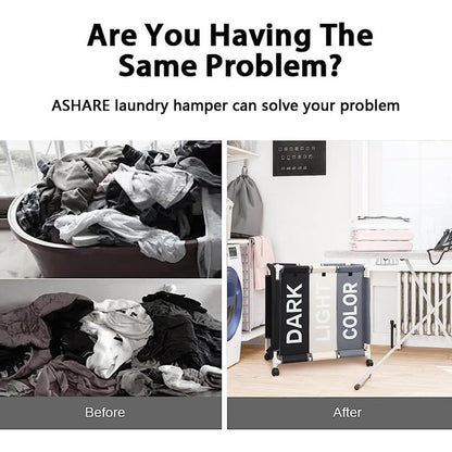 سلة غسيل بثلاثة أقسام