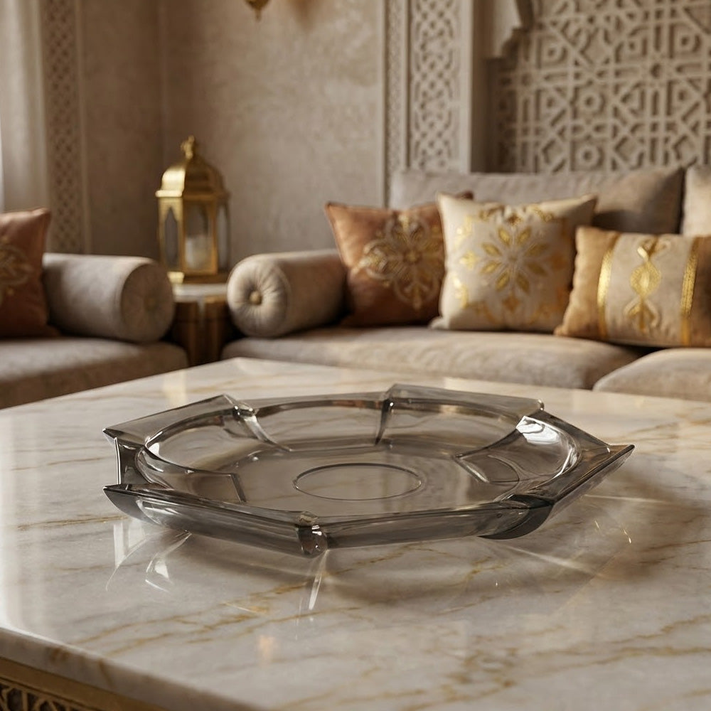 وعاء فاكهة كريستالي سداسي الشكل عصري - 30 سم