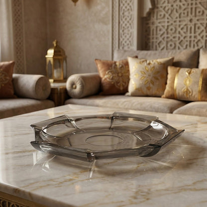 وعاء فاكهة كريستالي سداسي الشكل عصري - 30 سم