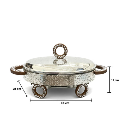 سخان طعام فولاذي مع غطاء زجاجي - 2.5 لتر