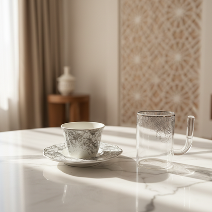 طقم استكانة وفنجان 18قطعة