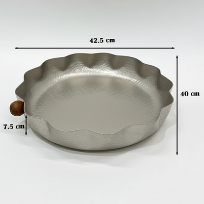 صينية تقديم معدنية كبيرة