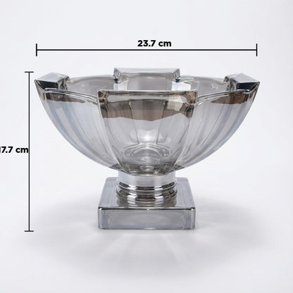 وعاء فاكهة عصري من الكريستال على قاعدة - 23.7 سم