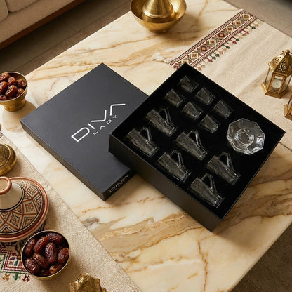 طقم استكانة وفنجان 18قطعة Diva Lady