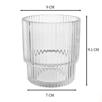 طقم أكواب زجاجية منقوشة فاخرة 6 قطع (333 مل)