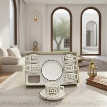 طقم فناجين وصحون قهوة من السيراميك - 12 قطعة