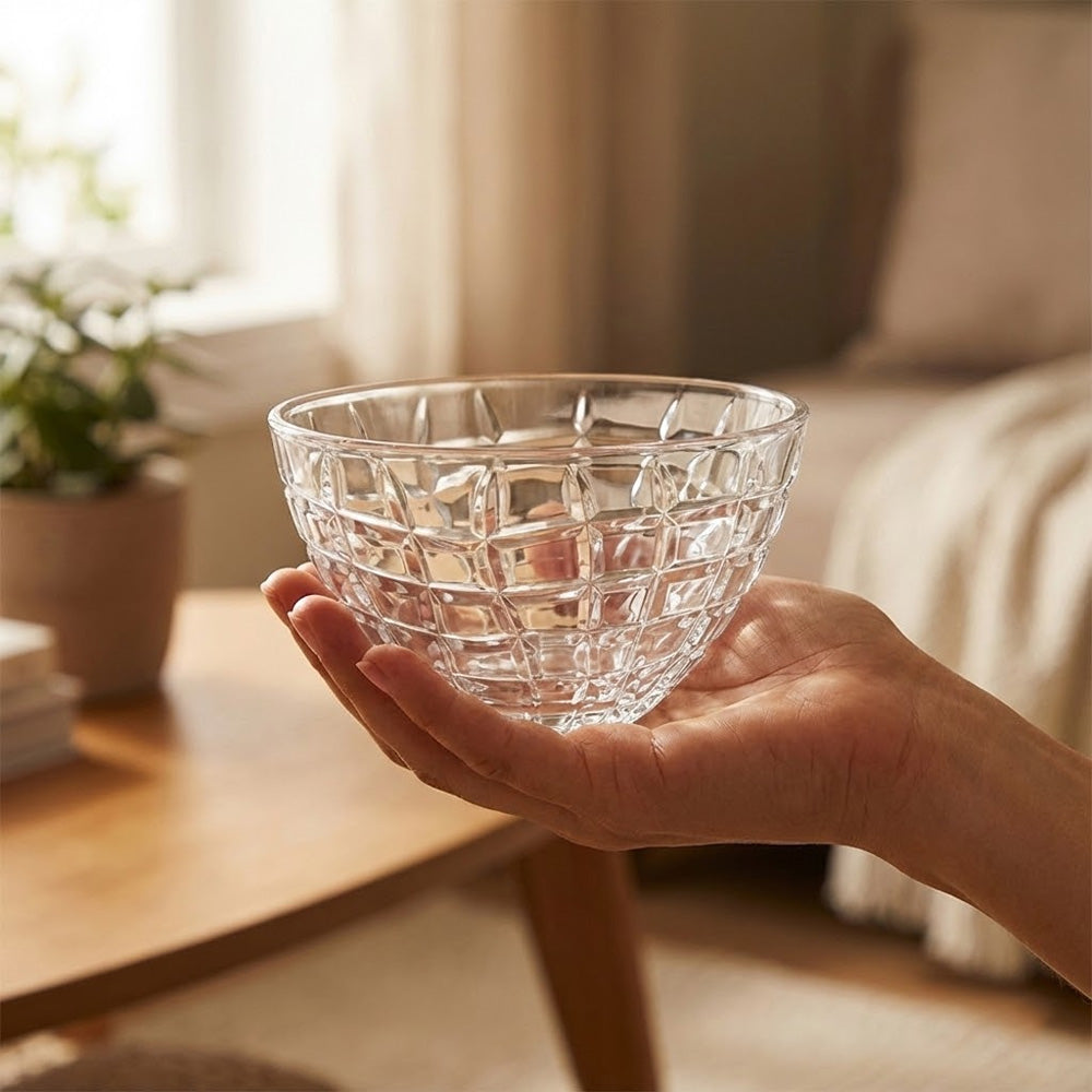 وعاء زجاجي شكل كريستال (15 سم)