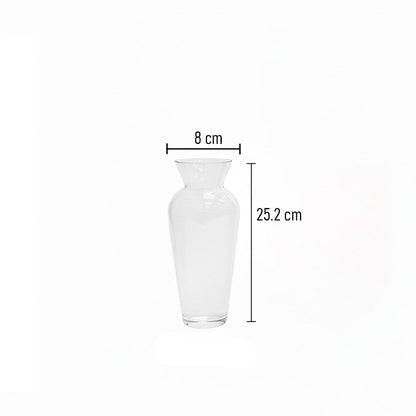 مزهرية زجاجية شفافة