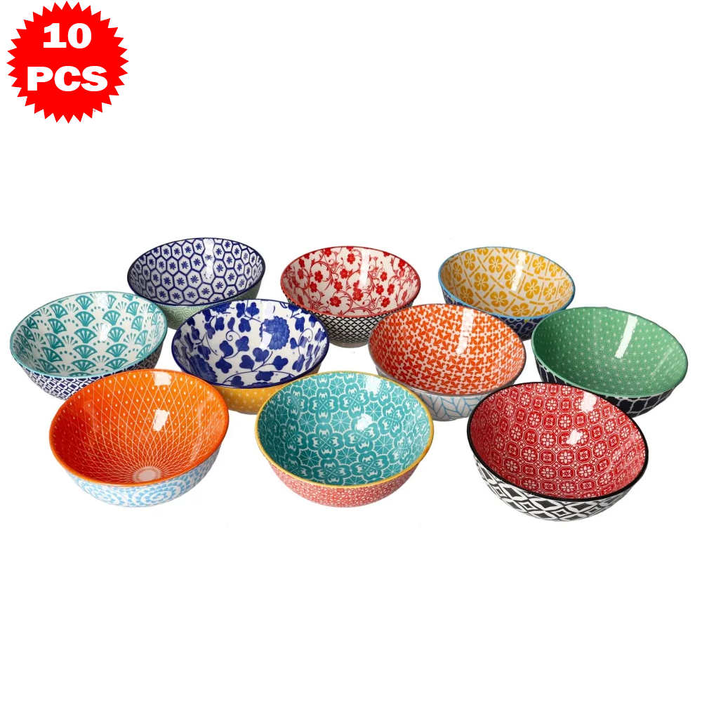 طقم أطباق تقديم ملونة