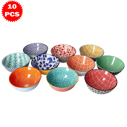 طقم أطباق تقديم ملونة