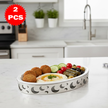 33x25 طبق تقديم صغير سيراميك مع حامل معدني