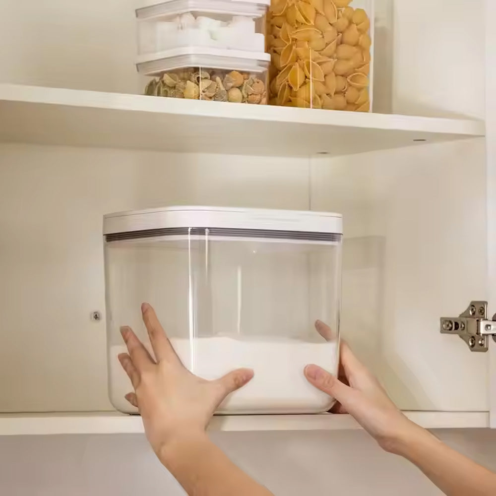 حاوية محكمة الإغلاق للدقيق والأرز تعمل بالدفع