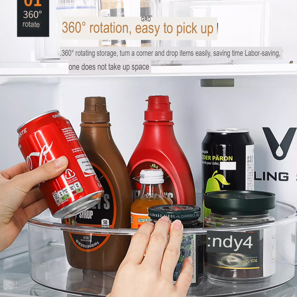 صينية تنظيم شفافة دوارة 360 درجة