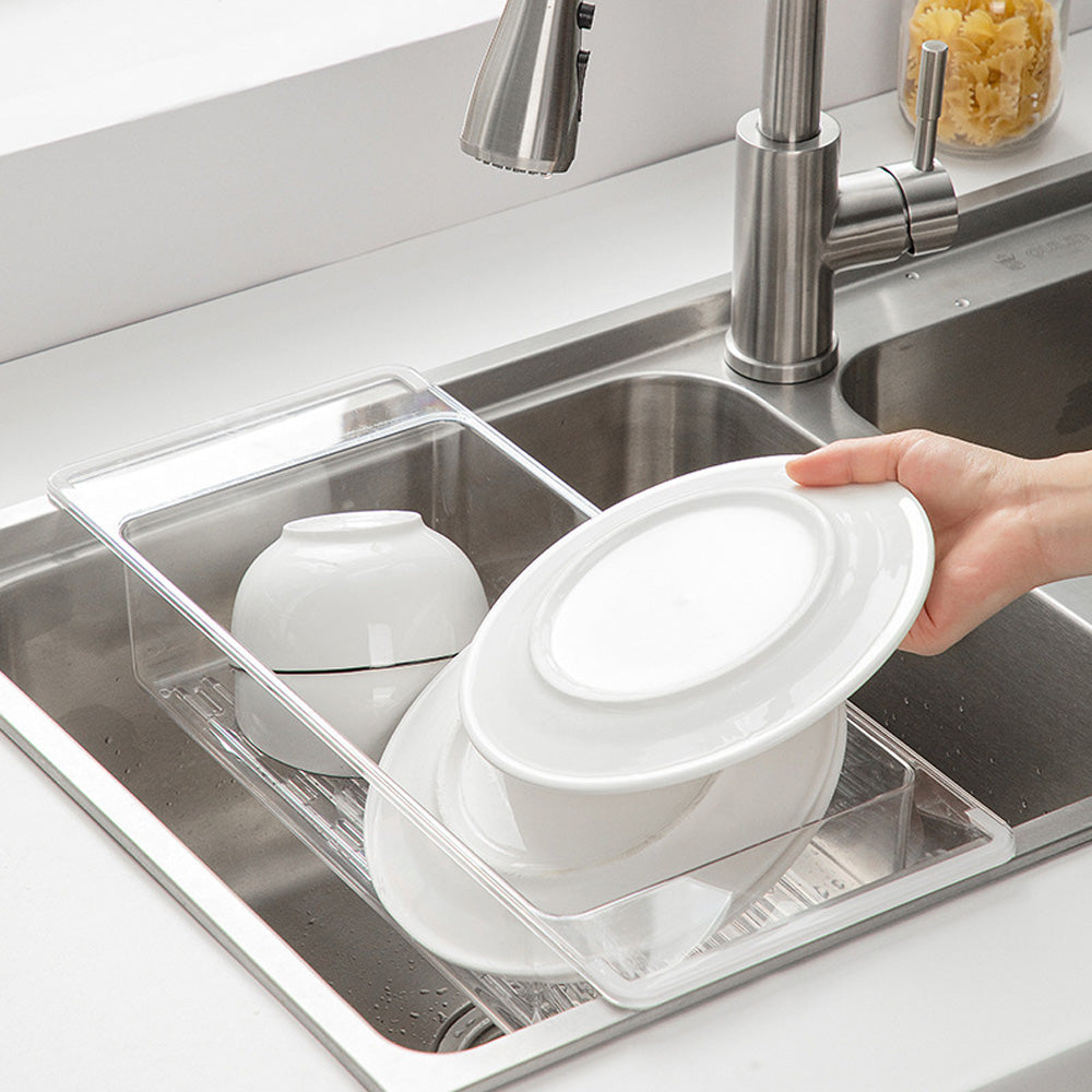 درج الأطباق فوق الحوض