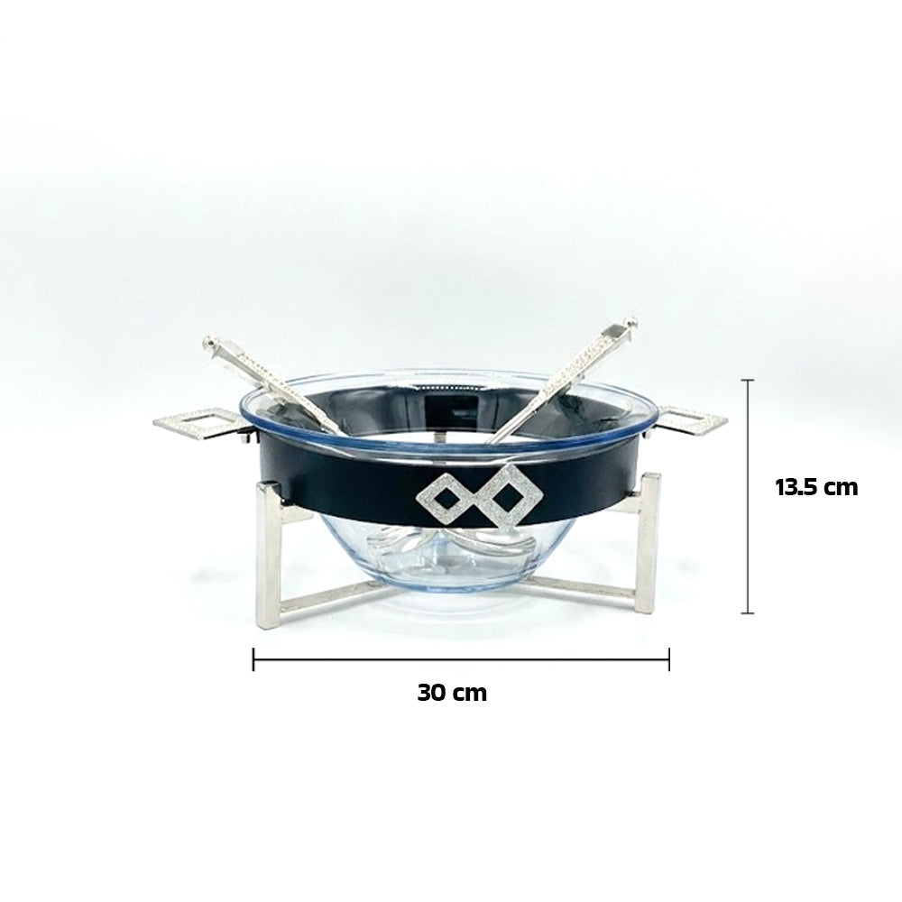 وعاء سلطة زجاجي سعة 4 لتر