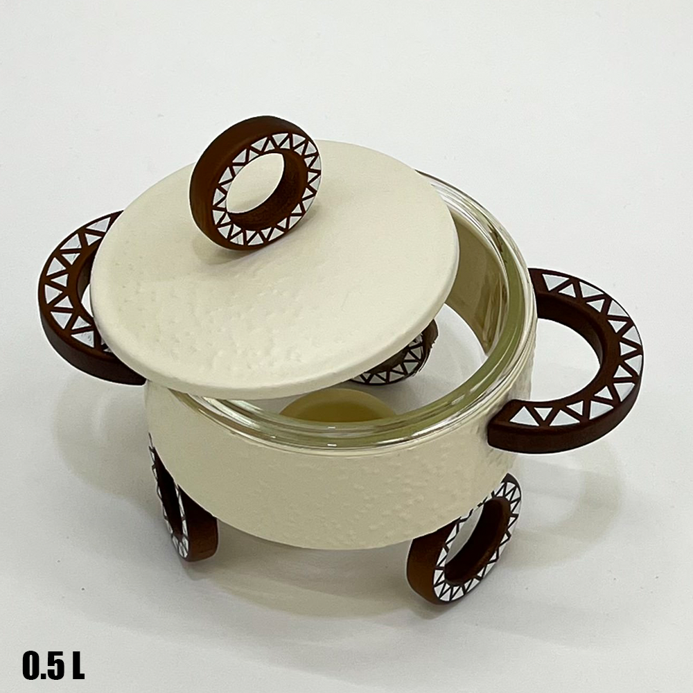 سخان طعام زجاجي دائري صغير 0.5 لتر