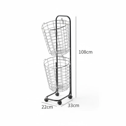 سلة غسيل دوارة مزدوجة الطبقات