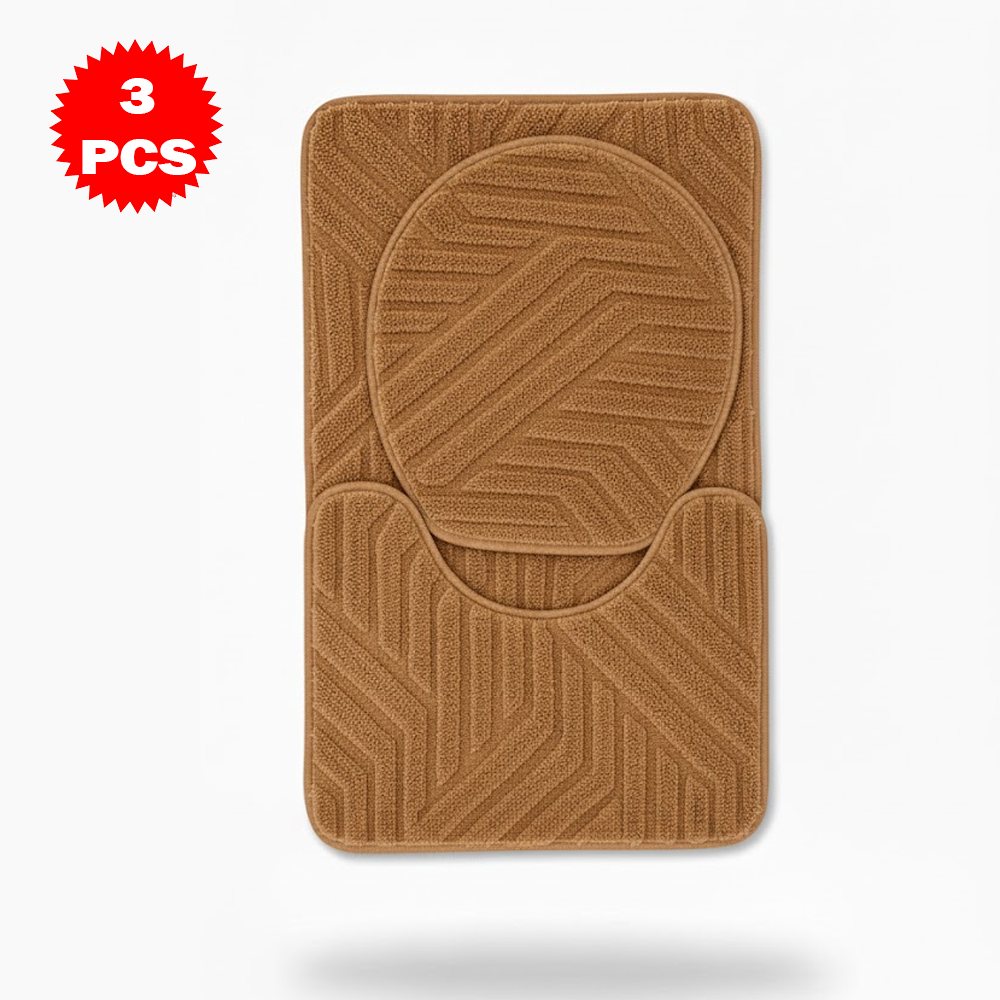طقم سجاد حمام من 3 قطع مضاد للانزلاق