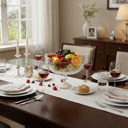 وعاء تقديم مع قاعدة كريستالية - 26 سم