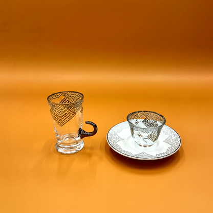 طقم استكانة وفنجان 18قطعة