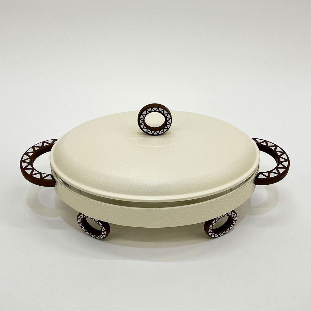 سخان طعام معدني مع طبق زجاجي 3 لتر