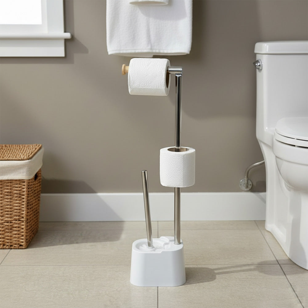 حامل ورق التواليت مع حامل فرشاة