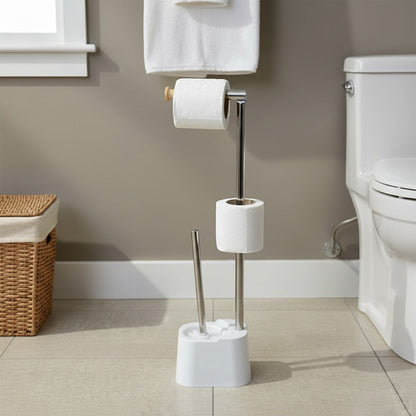 حامل ورق التواليت مع حامل فرشاة