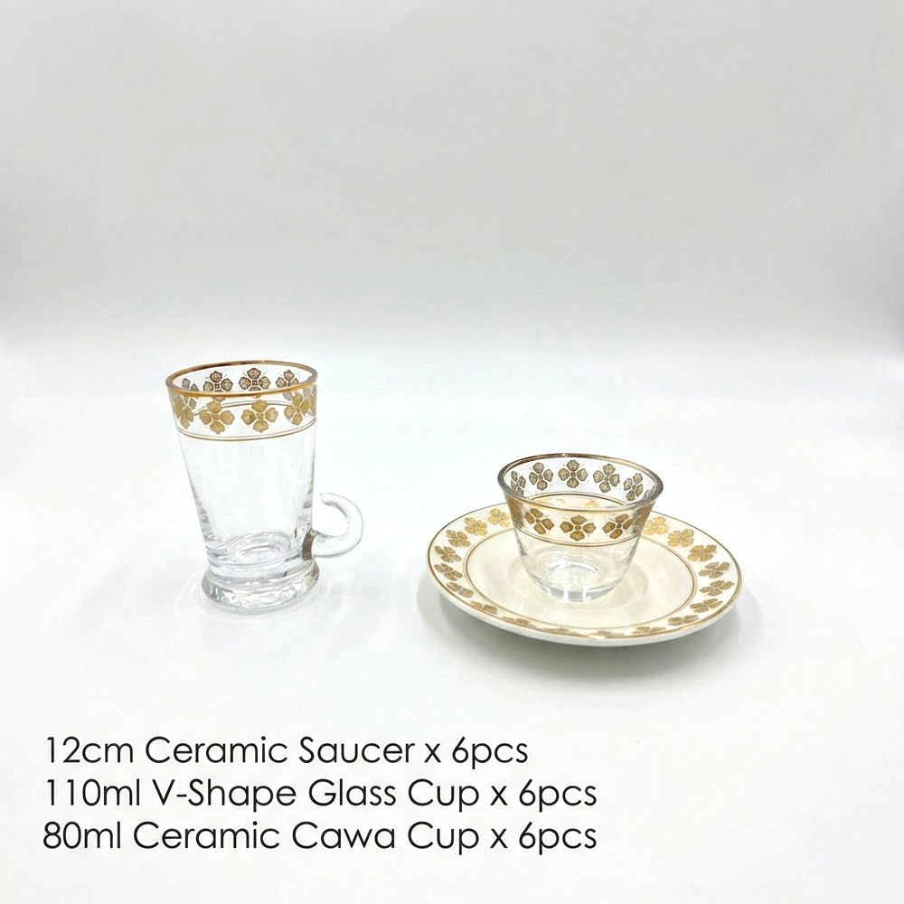 طقم استكانة وفنجان 18قطعة