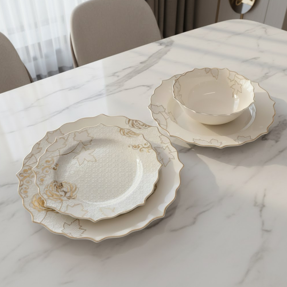 طقم أطباق مائدة فاخر 24 قطعة