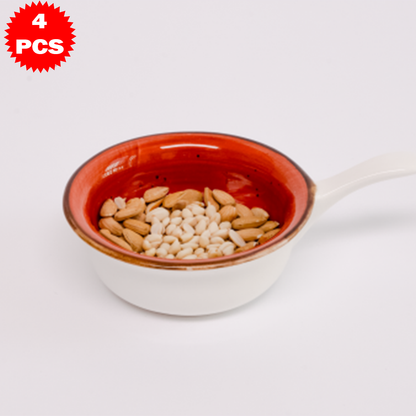 طقم تقديم ملون مع قاعدة خشبية