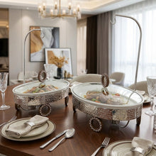 سخان بوفيه بيضاوي مع غطاء معلق