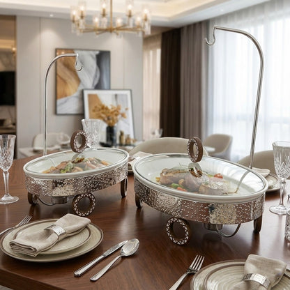 سخان بوفيه بيضاوي مع غطاء معلق