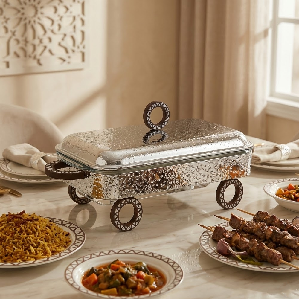 سخان تقديم طعام بغطاء زجاجي