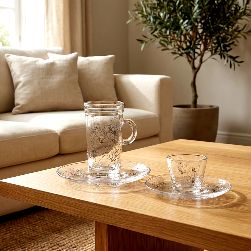 طقم استكانة وفنجان 18قطعة Diva Lady