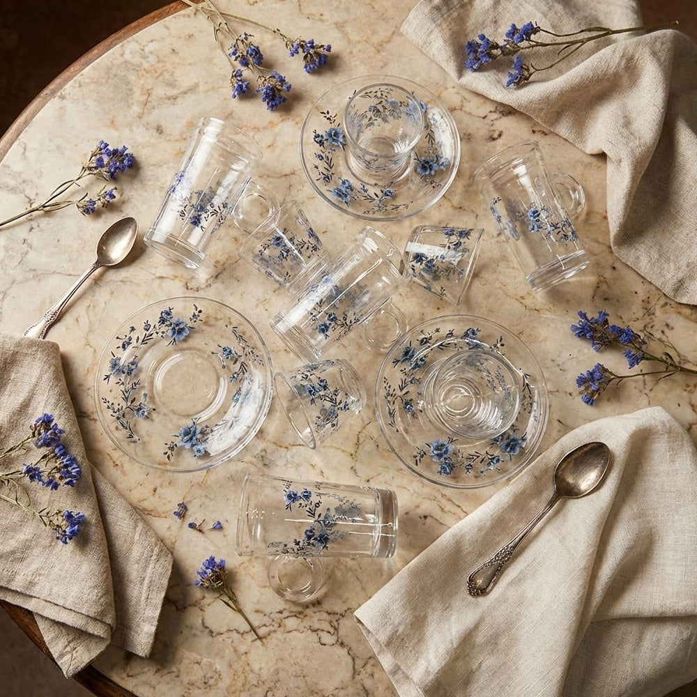 طقم استكانة وفنجان 18 قطعة Alkuwaity Al Awal الكويتي الأول