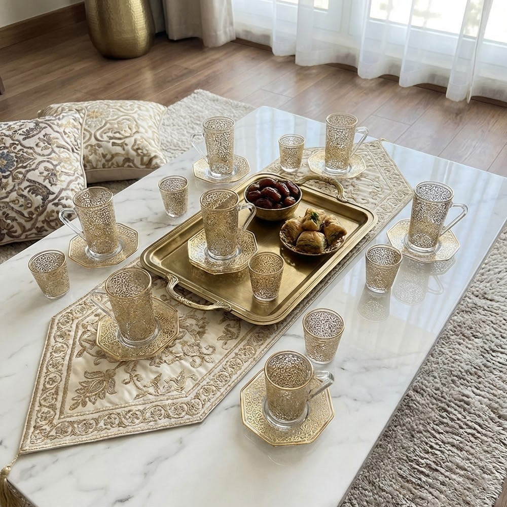 طقم استكانة وفنجان 18قطعة Diva Lady