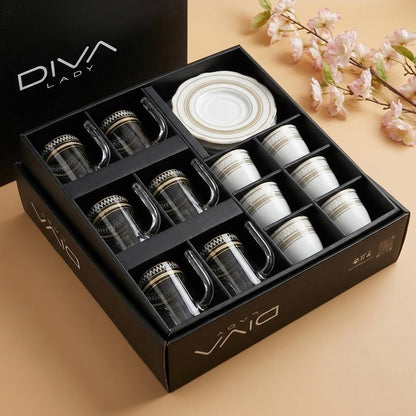 طقم استكانه وفنجان 18 قطعة