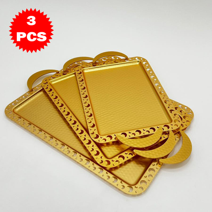 طقم صواني تقديم بنقشة الهلال 3 قطع