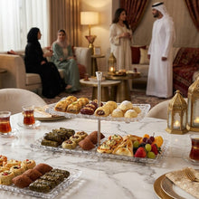 حامل تقديم زجاجي راقي بطبقتين 41.5 سم