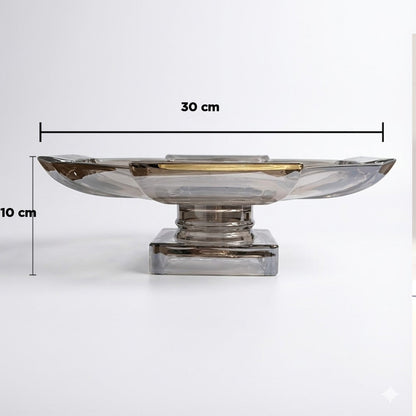 وعاء فاكهة عصري من الكريستال على قاعدة - 30 سم