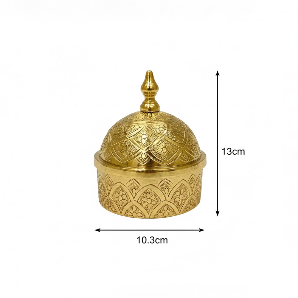 وعاء تمر معدني فاخر مزخرف