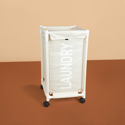 سلة غسيل ذات حجرة واحدة مع غطاء، المقاس: ارتفاع 65 × عرض 35 × طول 35