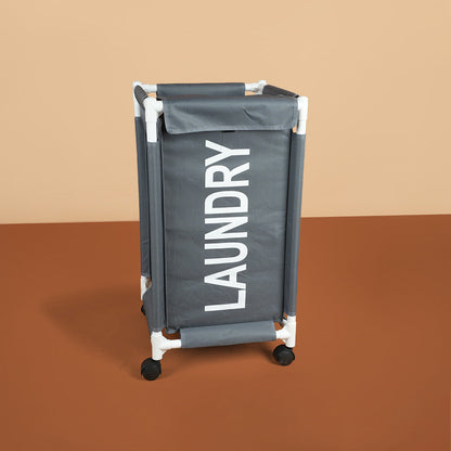 سلة غسيل ذات حجرة واحدة مع غطاء، المقاس: ارتفاع 65 × عرض 35 × طول 35