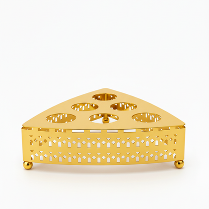 صينية تقديم معدنية بنقوش هندسية