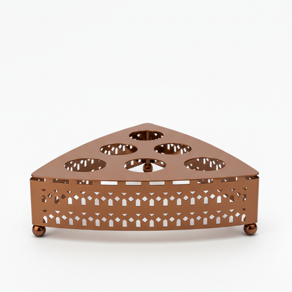 صينية تقديم معدنية بنقوش هندسية