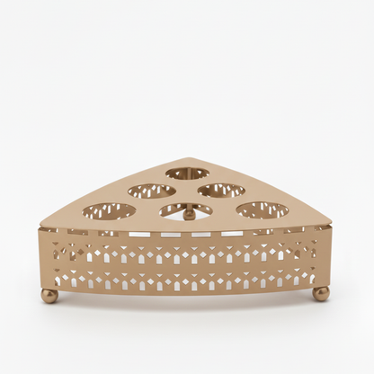 صينية تقديم معدنية بنقوش هندسية